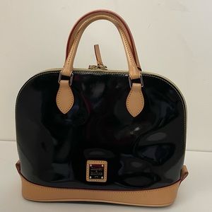 Dooney & Bourke Black Patent Leather Zip Satchel